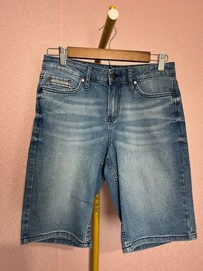 Calvin Klein Jeans Women's Faded Blue Denim Bermuda Shorts